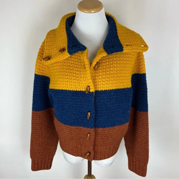 Re/Done 70s striped wool-blend cardigan Sweater Size L - Picture 9 of 12